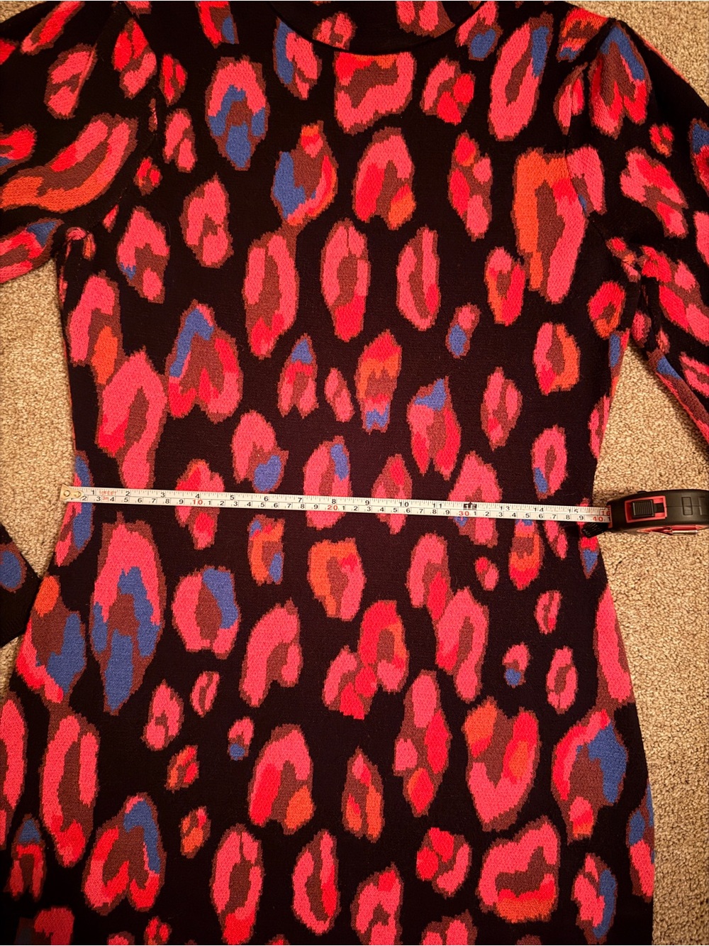 FARM Rio Leopard Print Sweater Dress - Knee Length - Picture 6 of 7